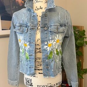 eunina Blue Jean Jacket with Daisy Design
